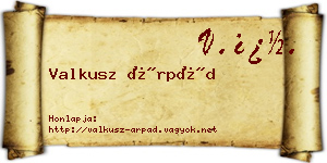 Valkusz Árpád névjegykártya