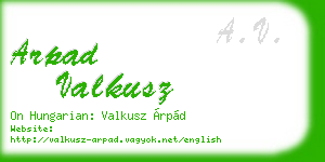 arpad valkusz business card