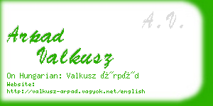 arpad valkusz business card
